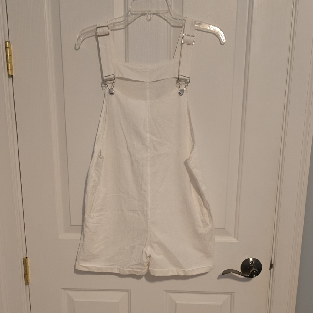 White Overalls with Adjustable Straps
